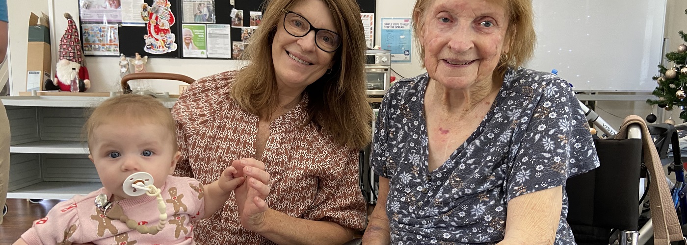 baby visits residents at seaton place