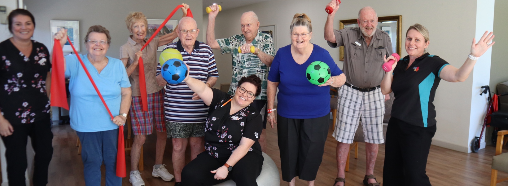 Tantula Rise retirement village residents are taking part in weekly exercise class from Bolton Clarke at home support .JPG Tantula Rise retirement village residents are taking part in weekly exercise class from Bolton Clarke at home support .JPG
