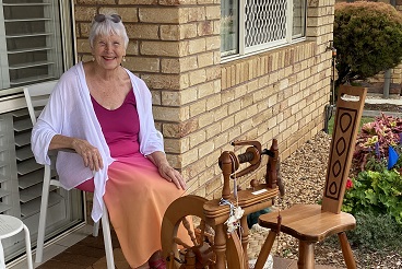 Eileen connects to her local community through spinning