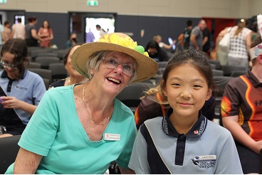 Joan and residents are getting know students from the local school