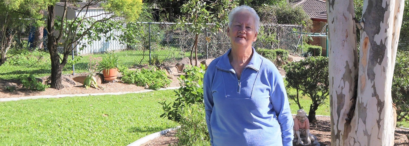 Mary enjoys gardening at her Cazna Gardens home. 