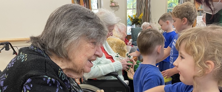Milford Grange resident and Winston Glades Early Education student.jpg Milford Grange resident and Winston Glades Early Education student.jpg