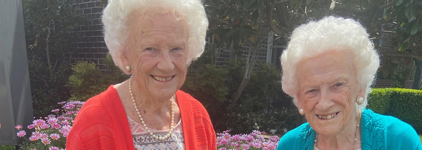 Pam and Pat celebrating their 90th birthday together