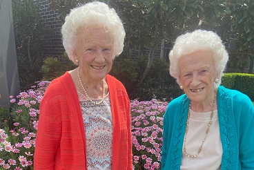 Pam and Pat celebrating their 90th birthday together