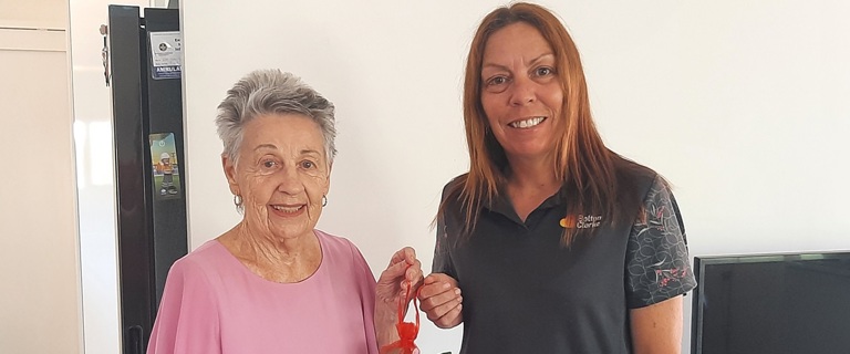 Personal Care Worker Megan and Fairways resident Gae.jpg Personal Care Worker Megan and Fairways resident Gae.jpg